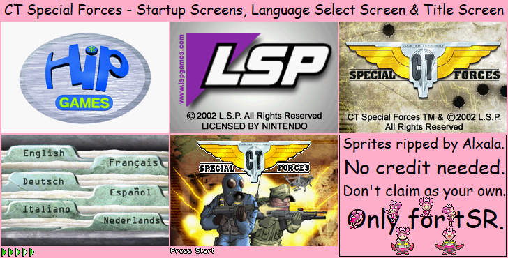 CT Special Forces - Startup Screens, Language Select Screen & Title Screen