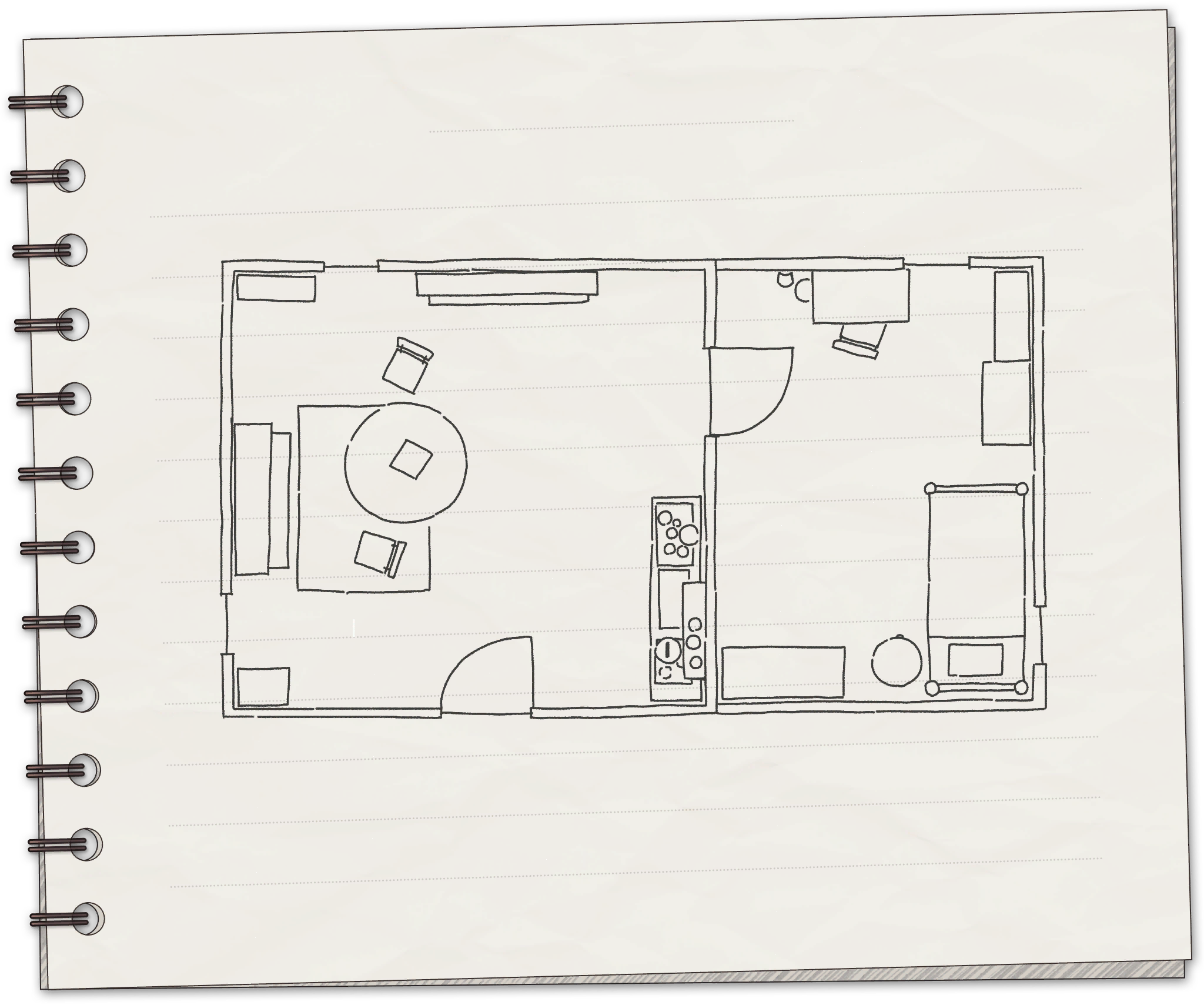 Lake Juliet Notebook - Abandoned House (Living Room + Study Room)