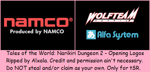 Tales of the World: Narikiri Dungeon 2 - Opening Logos