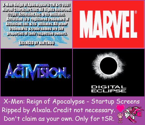 X-Men: Reign of Apocalypse - Startup Screens