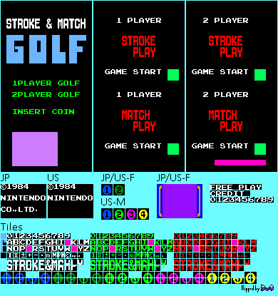 VS. Golf / VS. Ladies Golf - Title and Menu Screen