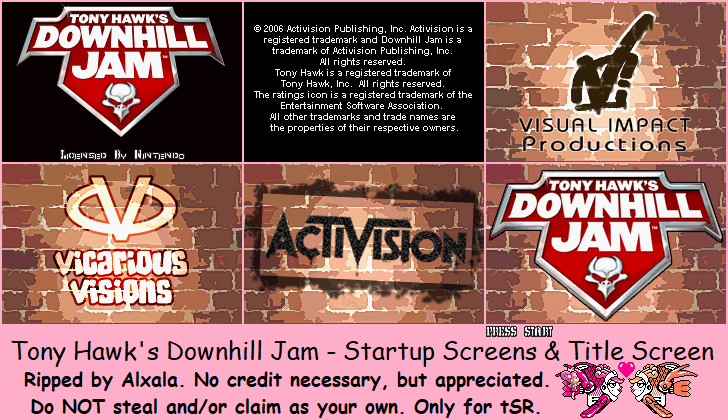 Tony Hawk's Downhill Jam - Startup Screens & Title Screen