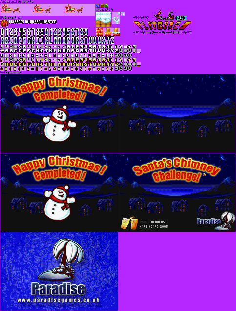 Santa's Chimney Challenge (Homebrew) - Santa, Presents, Fonts, & Backgrounds