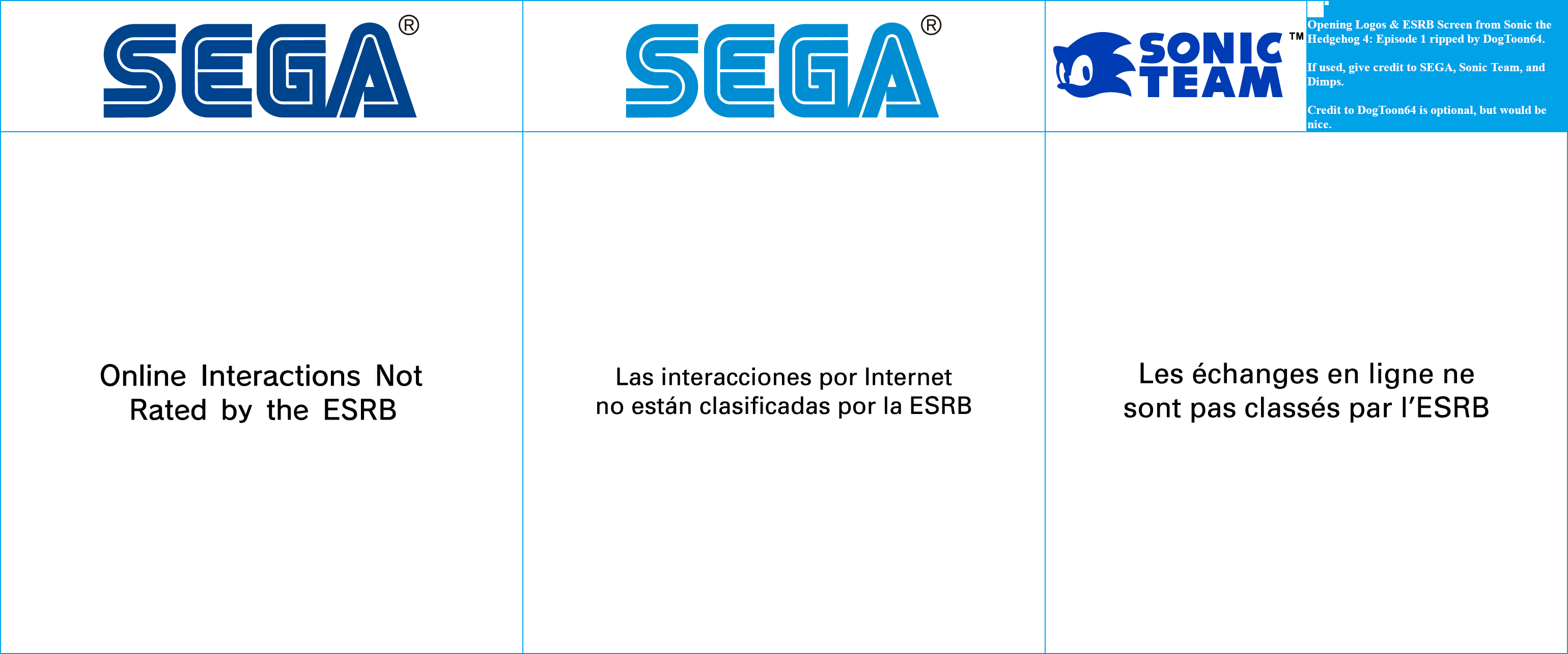 Opening Logos & ESRB Screen