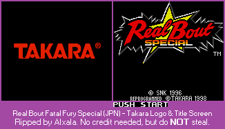 Real Bout Fatal Fury Special (JPN) - Takara Logo & Title Screen