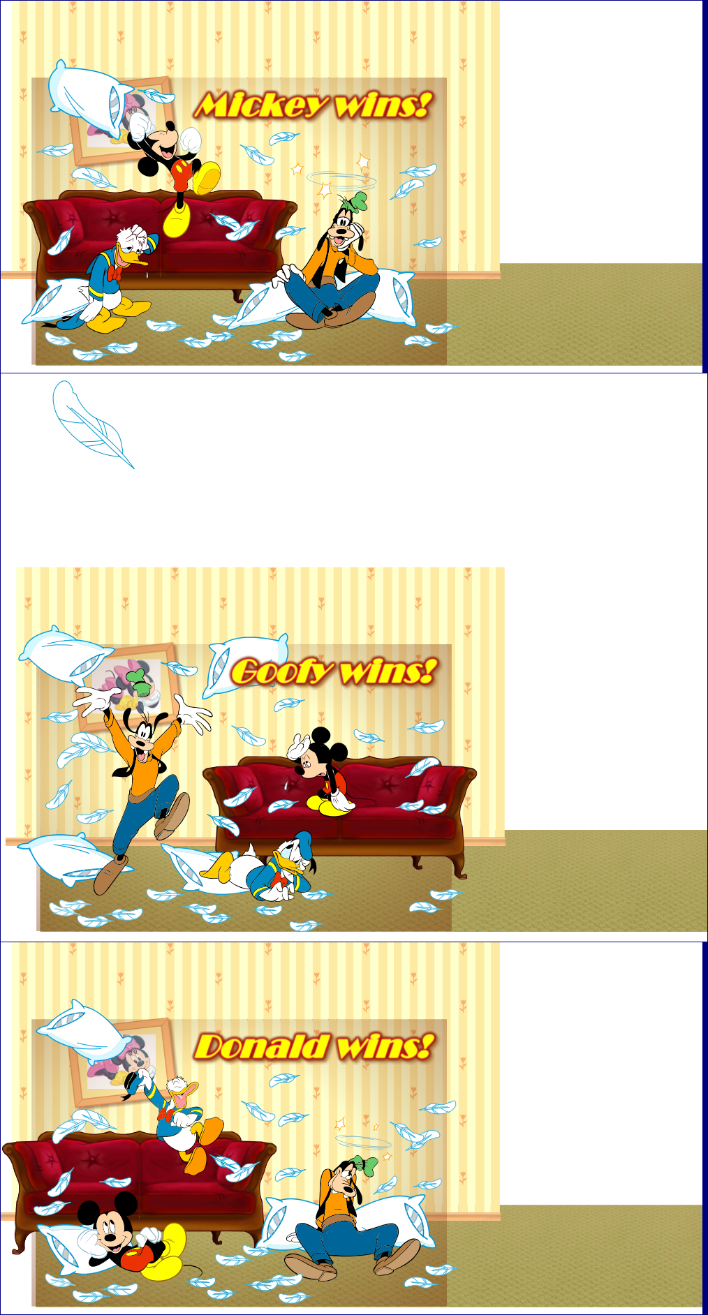 Mickey & Friends in Pillow Fight! - Win Screens