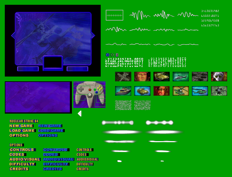 Nuclear Strike 64 - Main & Options Menus