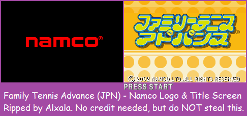 Namco Logo & Title Screen