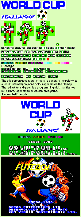 World Cup Italia '90 / Super Futebol II - Title Screens
