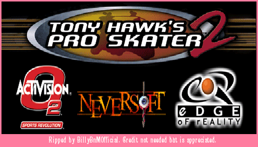 Tony Hawk's Pro Skater 2 - Opening Screen