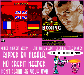 Prince Naseem Boxing - Language Select Screen & Title Screen