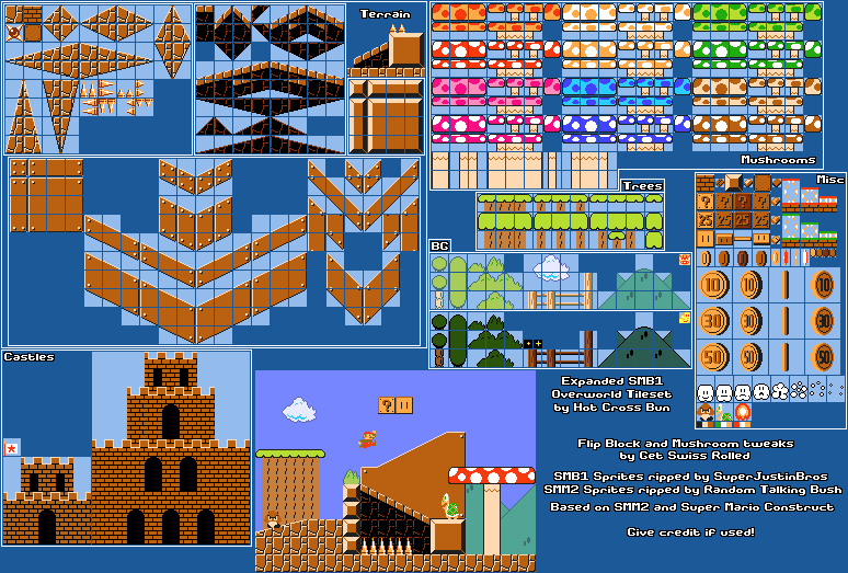 Overworld Tileset (SMB1-Style, Extended)