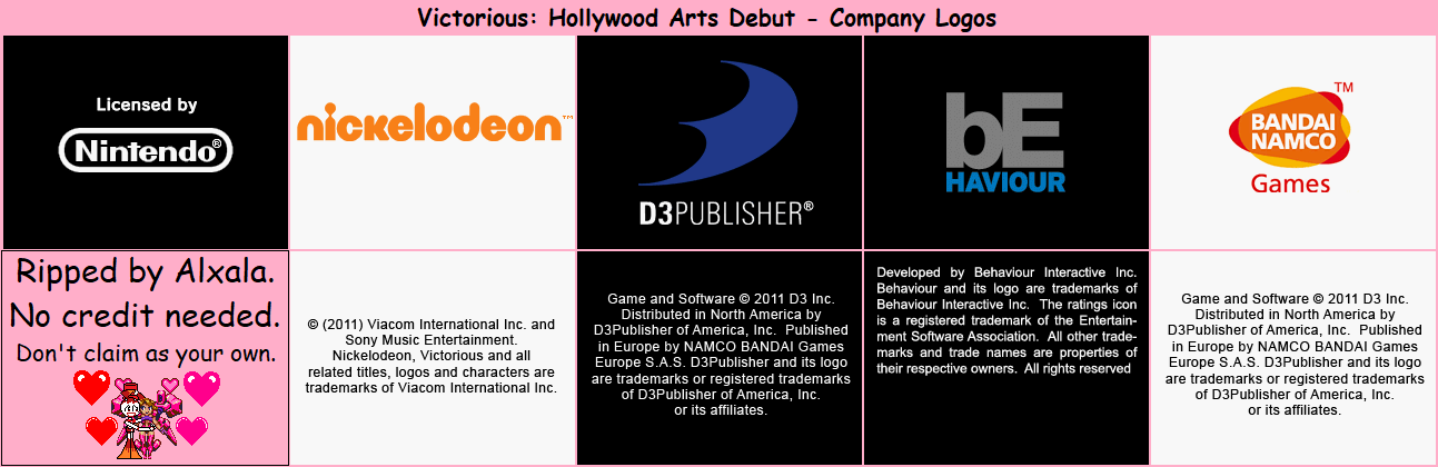 Victorious: Hollywood Arts Debut - Company Logos