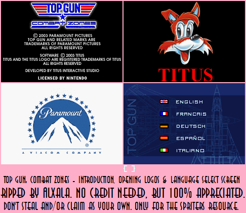 Top Gun: Combat Zones - Introduction, Opening Logos & Language Select Screen