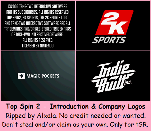 Top Spin 2 - Introduction & Company Logos