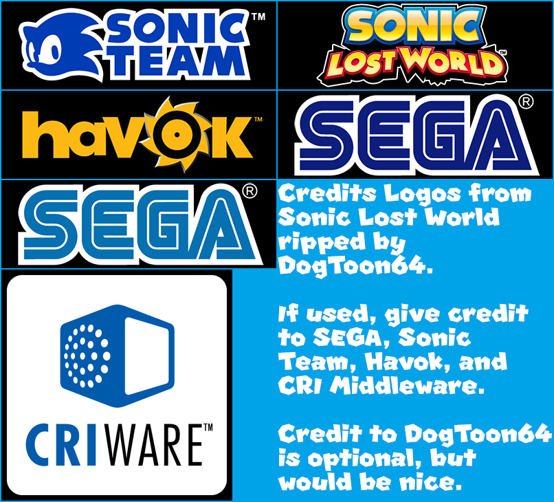 Sonic Lost World - Credits Logos