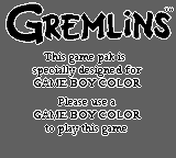 Gremlins: Unleashed - Game Boy Error Message