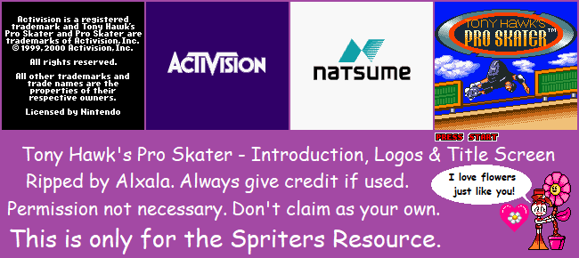 Tony Hawk's Pro Skater - Introduction, Logos & Title Screen
