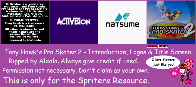 Tony Hawk's Pro Skater 2 - Introduction, Logos & Title Screen