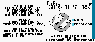 The Real Ghostbusters - Startup Screen & Title Screen