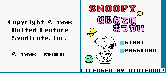 Snoopy no Hajimete no Otsukai (JPN) - Introduction & Title Screen