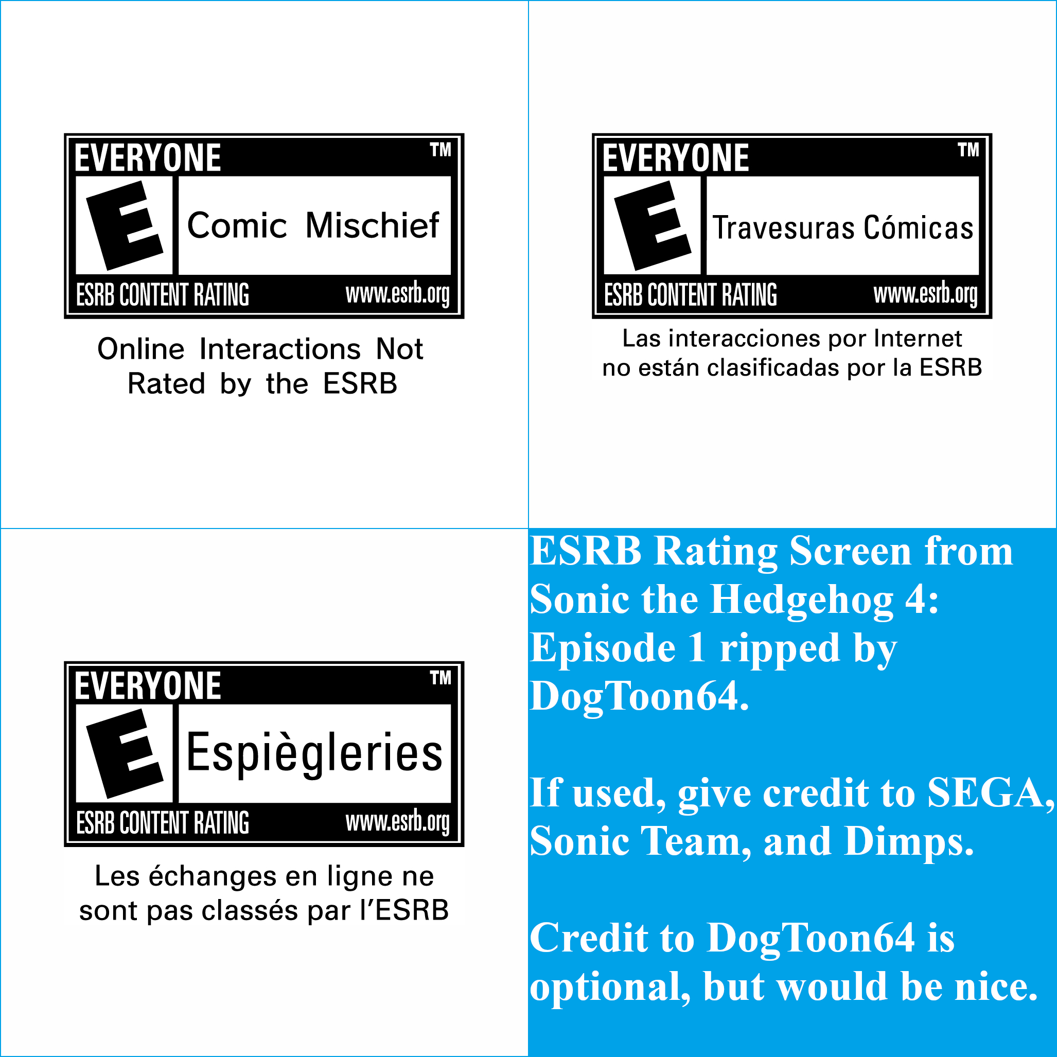 ESRB Rating Screens