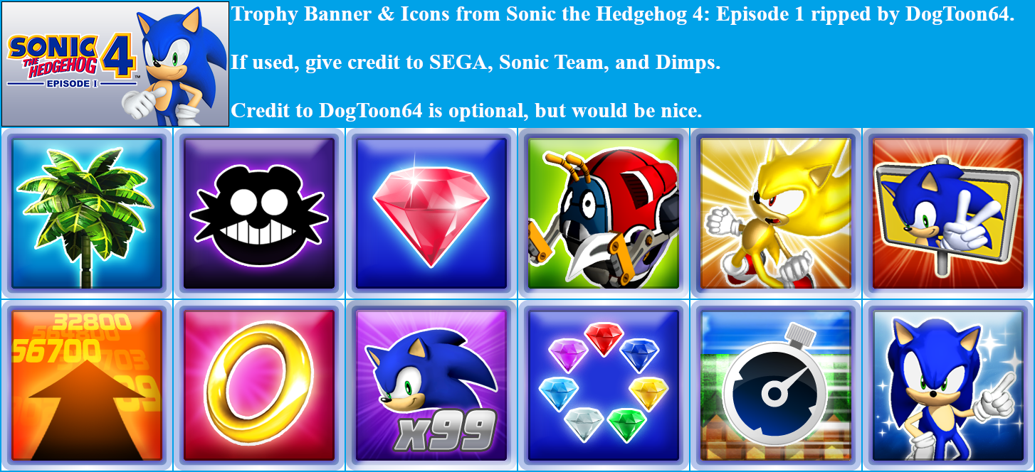 Sonic the Hedgehog 4: Episode I - Trophy Banner & Icons
