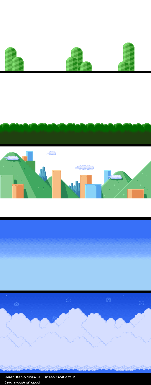 Grasslands Backgrounds (SMB3 SNES-Style)