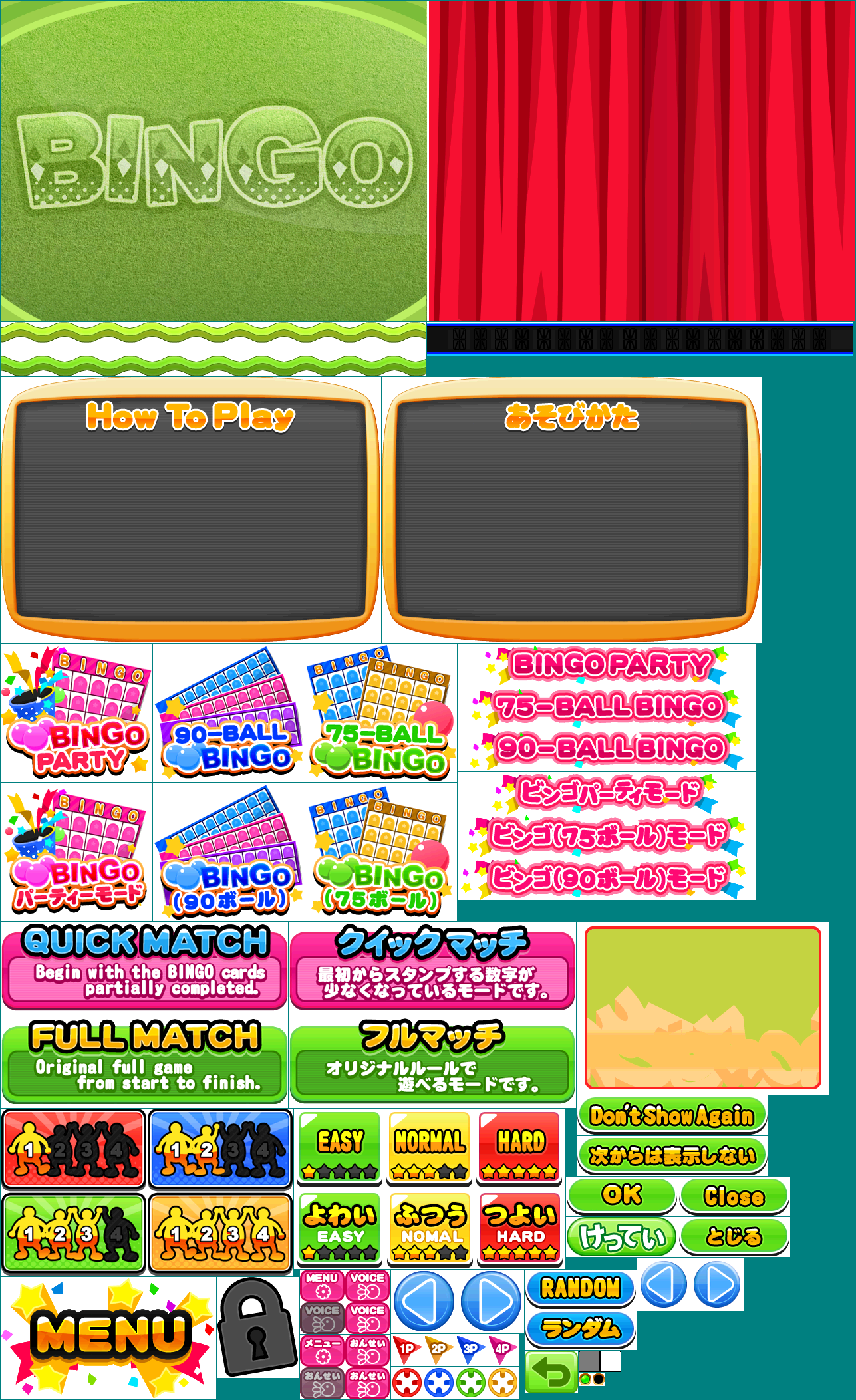 Bingo Party Deluxe - Menus