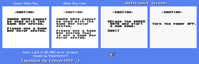 GB/GBC Error Screens