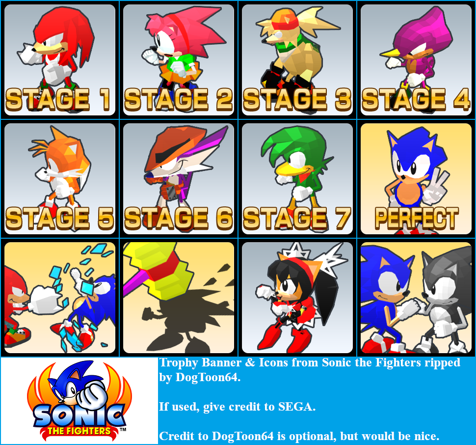 Sonic the Fighters - Trophy Banner & Icons