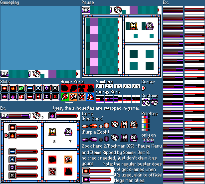 Rockman DX3 / Zook Hero 2 (Bootleg) - Pause Menu and Items