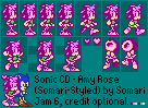 Sonic the Hedgehog Customs - Amy Rose (Sonic CD Somari-Styled)