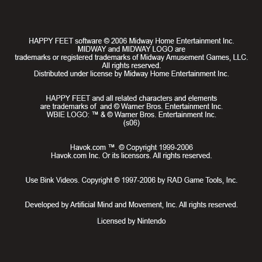 Happy Feet - Copyright Screen