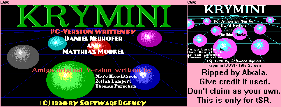 Krymini (DOS) - Title Screen