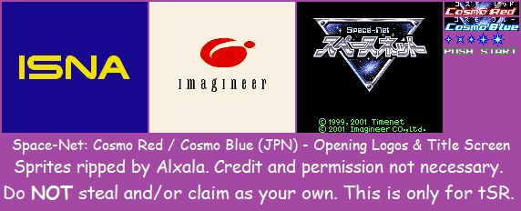 Space-Net: Cosmo Red / Cosmo Blue (JPN) - Opening Logos & Title Screen