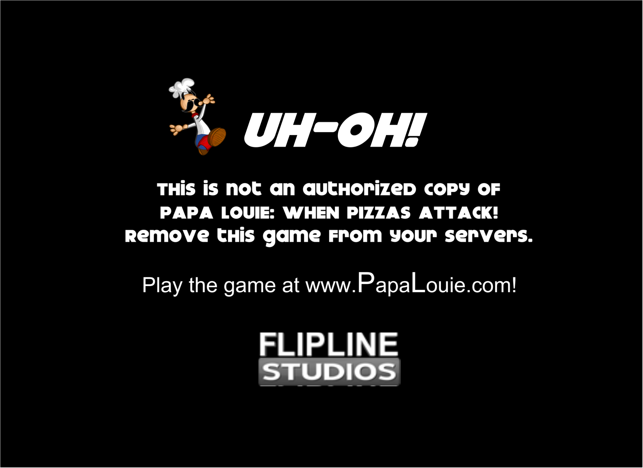 Papa Louie: When Pizzas Attack - Anti Piracy Screen