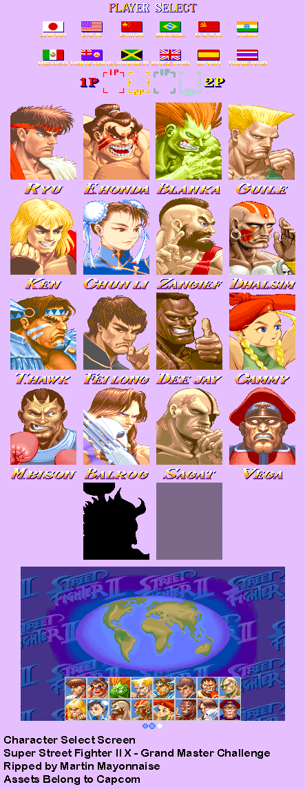 Character Select (X - Grand Master Challenge/Super Turbo)