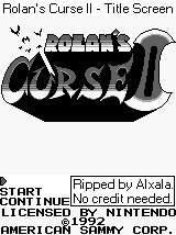 Rolan's Curse II - Title Screen