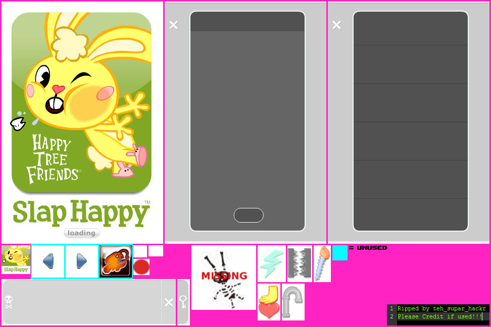 Happy Tree Friends: Slap Happy - Menu Elements