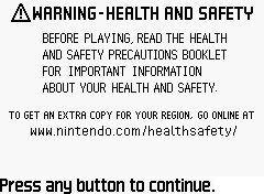 Health & Warning Screen