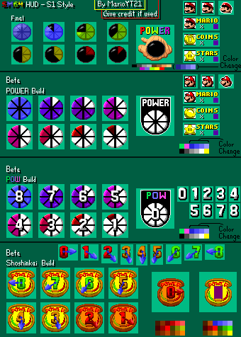 Mario Customs - SM64 Power Meters (Sonic 1-Style)