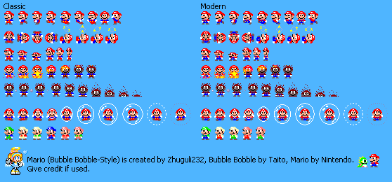 Mario (Bubble Bobble-Style)