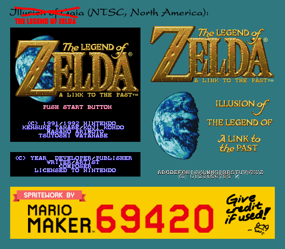 The Legend of Zelda Customs - Title Screen (Illusion of Gaia-Style)