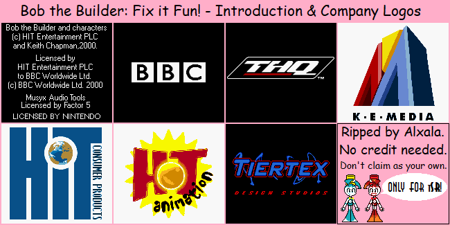 Bob the Builder: Fix It Fun! - Introduction & Company Logos