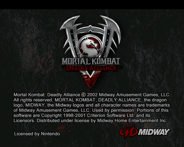 Mortal Kombat: Deadly Alliance - Copyright Screen