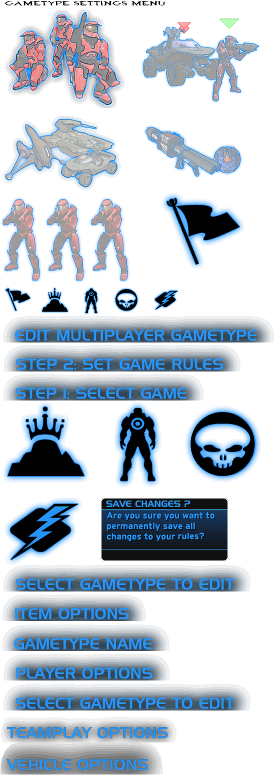 Halo - Combat Evolved - Gametype Settings Menu