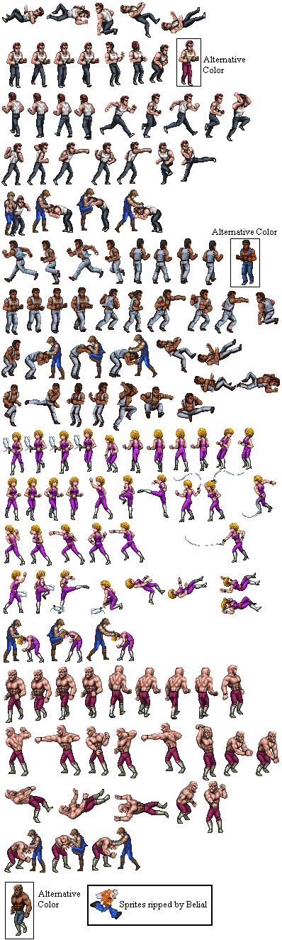 Double Dragon Advance - Stage 1 Enemies