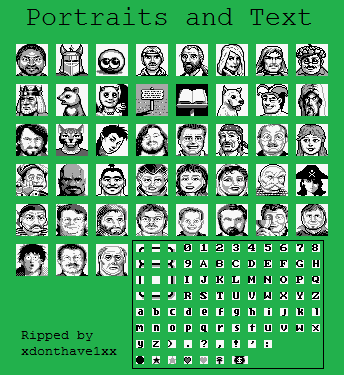 Ultima: Runes of Virtue II - Portraits and Font