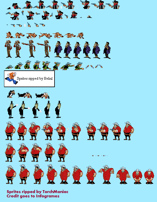 Lucky Luke: Wanted! - Stage 1 Characters